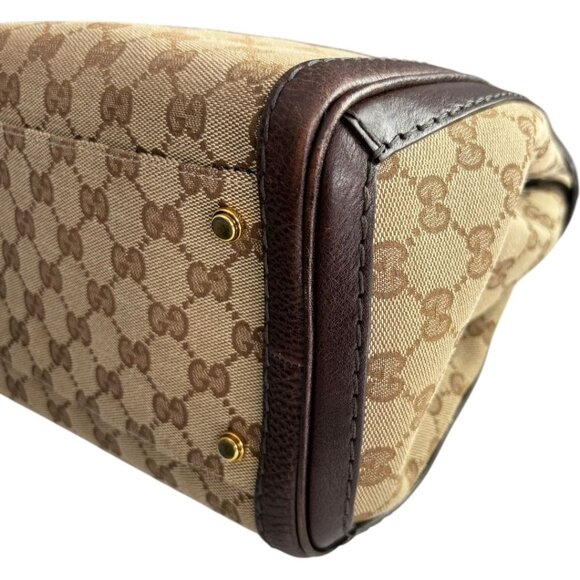Gucci Medium GG Canvas & Leather Running Tote With Gold-Tone Hardware & Dual Han - Picture 9 of 12